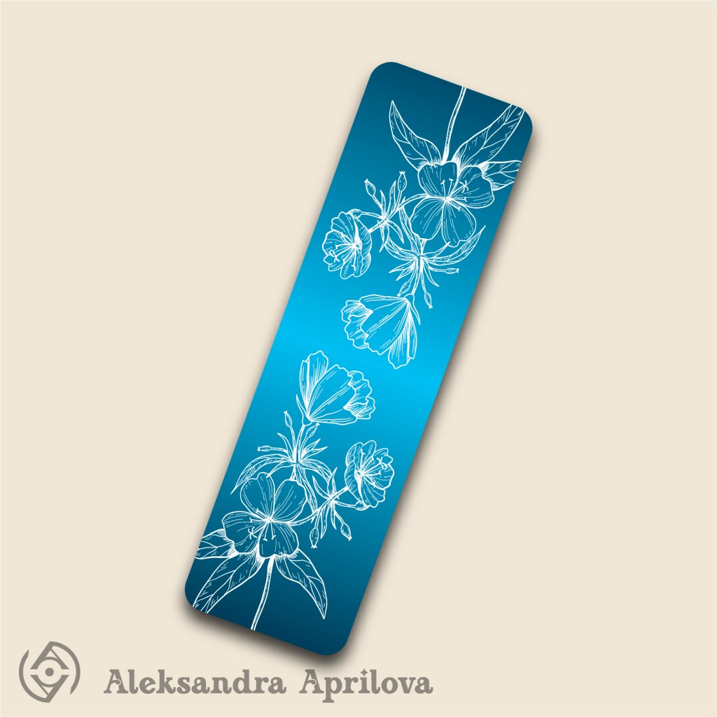 Книгоразделител „Цветна лятна градина в&nbsp;синьо“