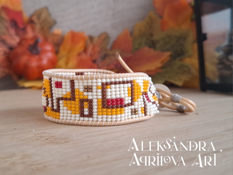 Дамска гривна от мъниста "Есенни стъпки"