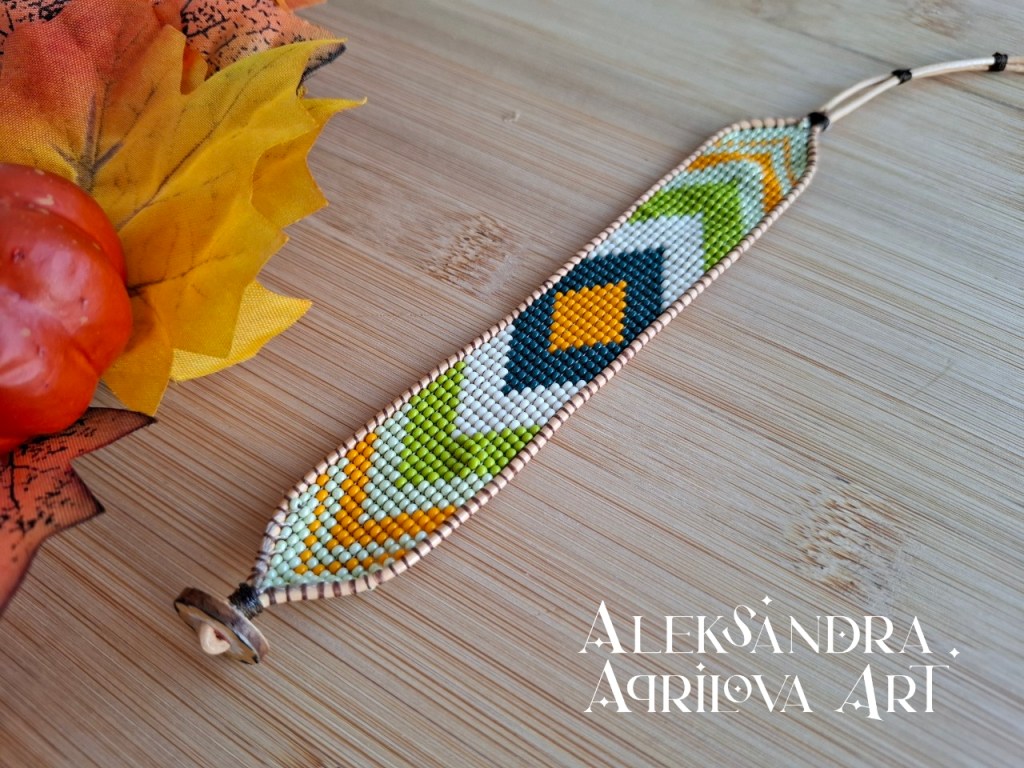 Ръчно изработена гривна от чешки мъниста "Земя" - Александра Априлова