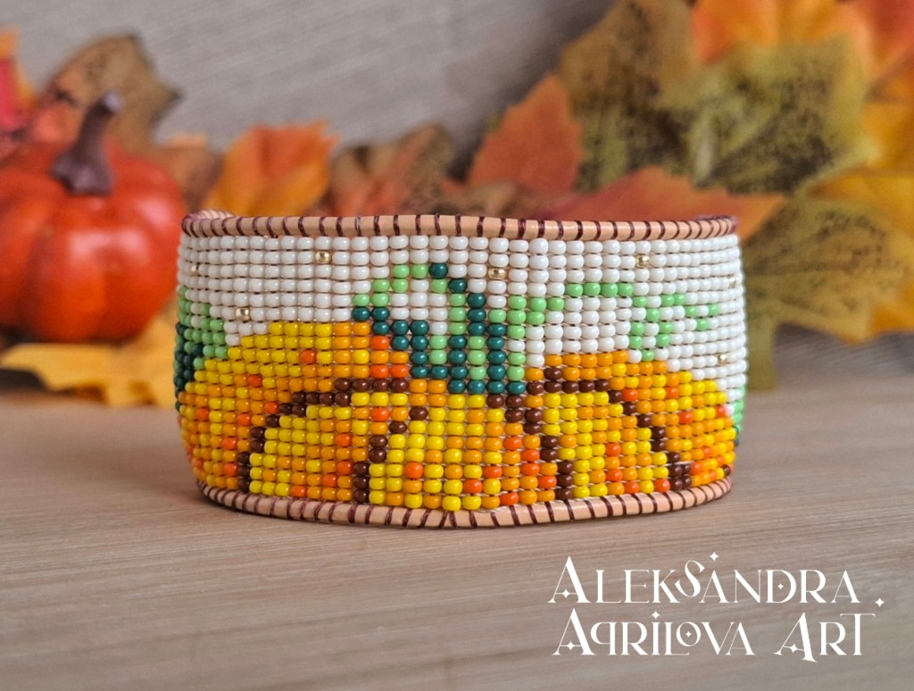 Дамска гривна от мъниста „Тиквена&nbsp;приказка“